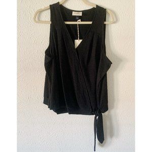 NWT Sleeveless Wrap-Front Top